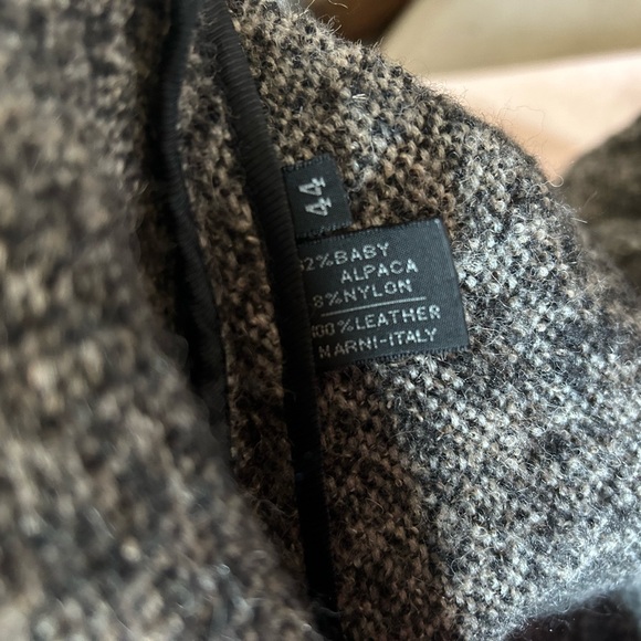 Marni wool Alpaca tweed textured sweater coat - Picture 3 of 6